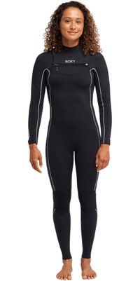 2026 Roxy Dames Elite Xtra Stretch 4/3mm Borst Ritssluiting Wetsuit 26BW213504 - Black