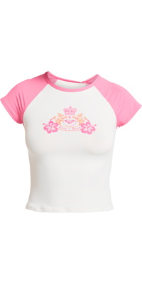 2026 Roxy Dames Roxy Juicy Lycra-vest Met Korte Mouwen ERJWR03937 - Azalea Pink
