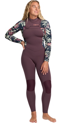 2026 Roxy Dames Swell Natural 3/2mm Borst Ritssluiting Wetsuit 26BW213508 - Black Multi