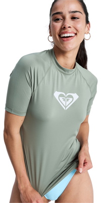2026 Roxy Dames Whole Hearted Lycra-vest Met Korte Mouwen ERJWR03548 - Oil Green