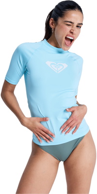 2026 Roxy Dames Whole Hearted Lycra-hemdje Met Korte Mouwen ERJWR03548 - Tanager Turquoise