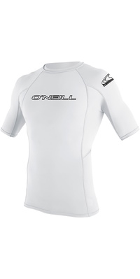 2026 Oneill Jeugd Basis Skins Korte Mouw Lycra Vest 3345 - Wit