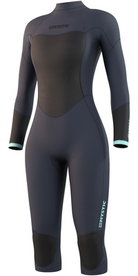 Mystic Dames Brand 3/2mm Lange Armen Korte Benen Rug Ritssluiting Wetsuit 21032 - Night Blue