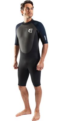 2026 Gul Heren G-Force 3mm Rug Ritssluiting Shorty Wetsuit GF3305-B7 - Black / Navy