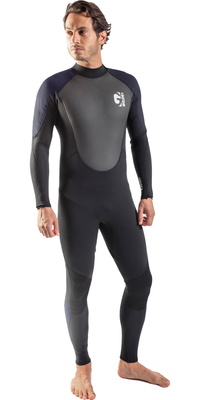 2026 Gul Heren G-Force 3mm Rug Ritssluiting Flatlock Wetsuit GF1305-B7 - Black / Navy