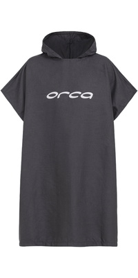 2026  Orca  Badjas Met Capuchon Poncho JVBWTT01 - Black
