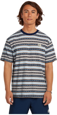 2026 ONeill Heren Originals Jacquard Streep T-Shirt 2850343 - Blue Originals Hstripe