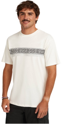 2026 ONeill Heren Logo Streep T-Shirt 2850362 - Snow White