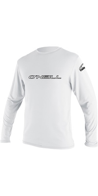 2026 O'Neill Youth Basic Skins Long Sleeve Rash Tee White 4341