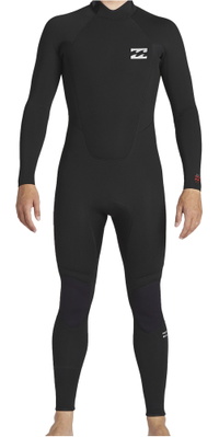 2023 Billabong Heren Intruder 4/3mm Rug Ritssluiting Wetsuit ABYW100203 - Black