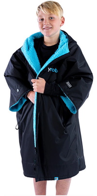 2026 Dryrobe Junior Advance Kledingjasje Met Korte Mouwen V3KSS - Black / Blauw