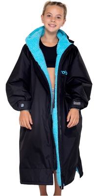 2026 Dryrobe Junior Advance Omkleedjas Met Lange Mouwen V3KSLSDA - Black / Blauw