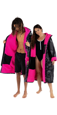 2026 Dryrobe Advance Omkleedjas Met Lange Mouwen DALSV3 - Zwart Camouflage / Pink