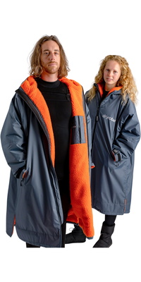 2026 Dryrobe Advance Badjas Met Lange Mouwen DALSV3 - Donkergrijs / Orange