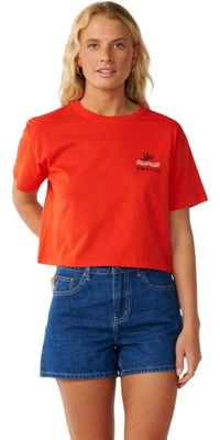 2026 Rip Curl Dames Swell Oogst T-Shirt 0P7WTE - Red