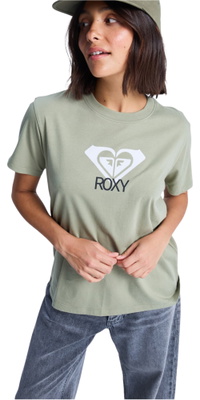 2026 Roxy Dames Ocean Wegkunst T-Shirt ERJZT06015 - Oil Green