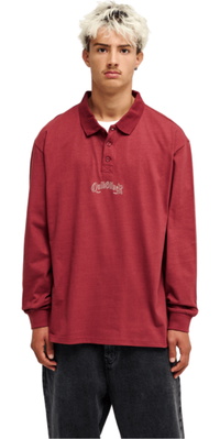 2026 Quiksilver Heren Belem Zware Polo Shirt EQYKT04434 - Oxblood Red