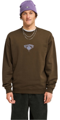 2026 Billabong Heren Burleigh Crew Sweatshirt EBYFT00182 - Dark Cedar