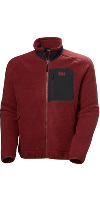 2025 Helly Hansen Heren Panorama Pile Fleece Block Jacket 49460 - Mars Red