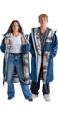 2026 Dryrobe Advance Lange Mouw Kleedjas DALSV3 - Deep Sea Blue / Sand Camo