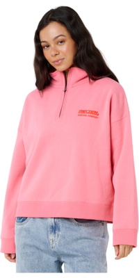 2026 Rip Curl Womens Surf Puff 1/4 Zip Crew Fleece 07WWFL - Pink