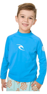 2026 Rip Curl Peuter Waves UPF Lycra-vest Met Lange Mouwen 12VTRV - Blue Gum