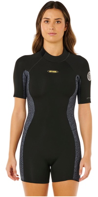 2026 Rip Curl Dames Dawn Patrol 2/2mm Rug Ritssluiting Shorty Wetsuit 143WSP - Natural
