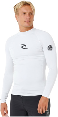 2026 Rip Curl Heren Waves UPF Performance Lycra-vest Met Lange Mouwen 16FMRV - White