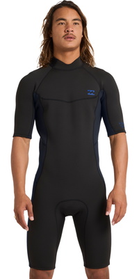2026 Billabong Heren Absolute 2mm Rug Ritssluiting Shorty Wetsuit 24AW251601 - Ocean