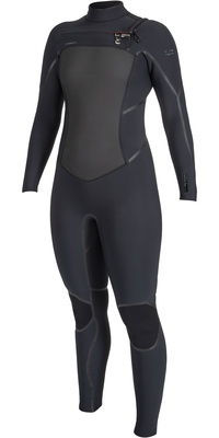 2025 ONeill Dames Psycho Tech 5/4+mm Borst Ritssluiting Wetsuit 5547 - Black