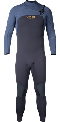 2026 Xcel Heren Comp + 3/2mm Borst Ritssluiting Wetsuit MN32CPC4 - Black / Blue Nights