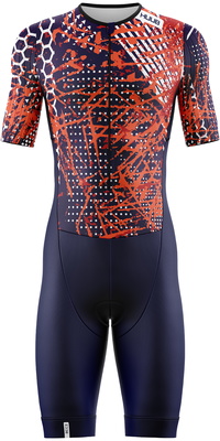 2026 HUUB Heren Collage Tri Suit COLTSNO - Navy / Orange