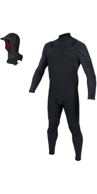 2026 ONeill Heren Mutant+ 4/3mm Borst Ritssluiting Met Capuchon Wetsuit 5724 - Black