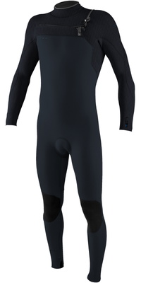 2026 ONeill Mens Hyperfreak Wind+ 4/3mm Chest Zip Wetsuit 5628 - Carbon / Dark Slate