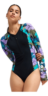 2026 Roxy Dames Active Lange Mouw Eendelige Zwemuit ERJWR03943 - Viola Golden Gal S
