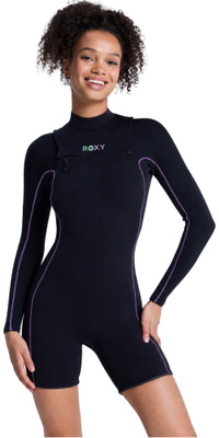 2026 Roxy Dames Elite Xtra Stretch 2mm Borst Ritssluiting Lange Mouwen Lente Wetsuit 26BW243501 - Dahlia