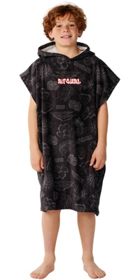 2026 Rip Curl Junior Sessies Hooded Handdoek 00DBTO - Washed Black