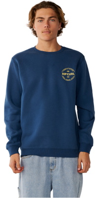2026 Rip Curl Heren Basis Crew Sweatshirt 0CEMFL - Light Navy