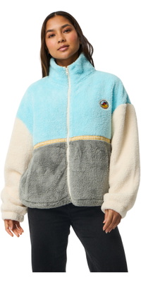 2026 Rip Curl Dames Surf Revival Erfgoed Polar Zip Thru Fleece 0D6WFL - Light Blue