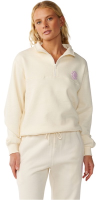 2026 Rip Curl Dames Feestgolf 1/2 Zip Fleece 0ECWFL - Off White