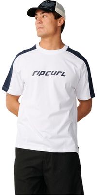 2026 Rip Curl Heren Archief Bovenste Paneel T-Shirt 129MTE - White