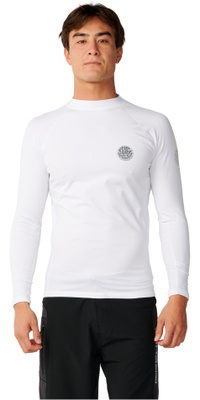 2026 Rip Curl Heren Iconen UPF Borstelde Lange Mouw Lycra Vest 196MRV - White