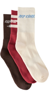 2026 Rip Curl Womens Icons Of Surf Sock 3 Pack 00EWSO - Maroon