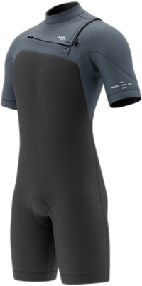 2026 Mystic Heren Motion 3/2mm Borst Ritssluiting Shorty Wetsuit 35000.270014 - Tidal Blue