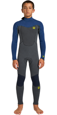 2026 Billabong Junior Absolute Core 4/3mm Rug Ritssluiting Wetsuit ABBW100164 - Dark Denim