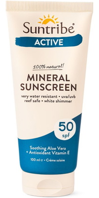 2026 Suntribe Active Biologische Mineraal Zonnebrandcrème SPF 50 STSSAC