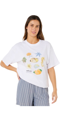 Rip Curl Dames Poolside Heritage T-Shirt 0M4WTE - Optical White