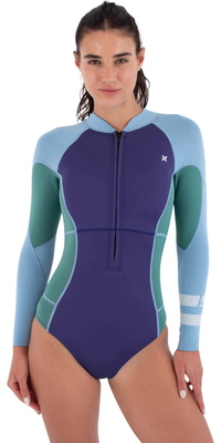 2026 Hurley Womens Air 2mm Front Zip Springsuit Wetsuit WSS0014202 - Bonnie Blue