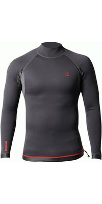 2026 Nookie Heren Ti 1mm Lange Mouwen Wetsuit Top NE12 - Black / Red