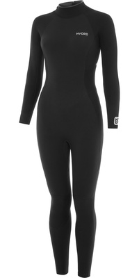 2025 Nyord Dames Furno 3/2mm Rug Ritssluiting Gbs Wetsuit FBW32001 - Black